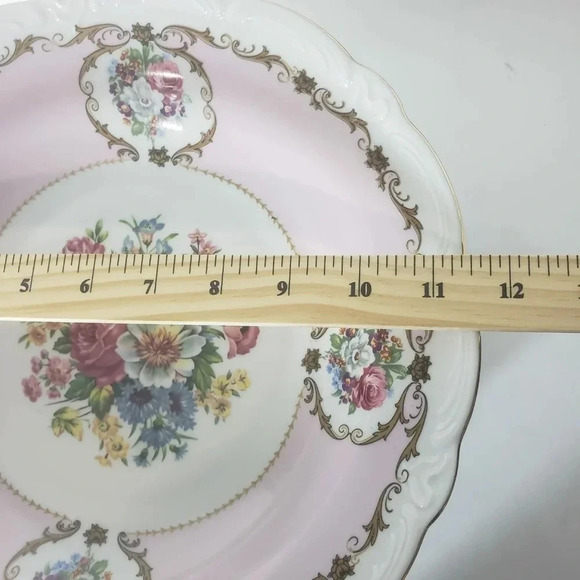 Vintage Schirnding Bavaria Porcelain Peint A La Main T.Limoges Pink Floral Dish. - Picture 8 of 9